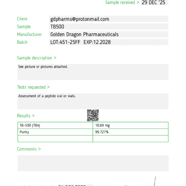 TB-500 10 mg - Golden Dragon